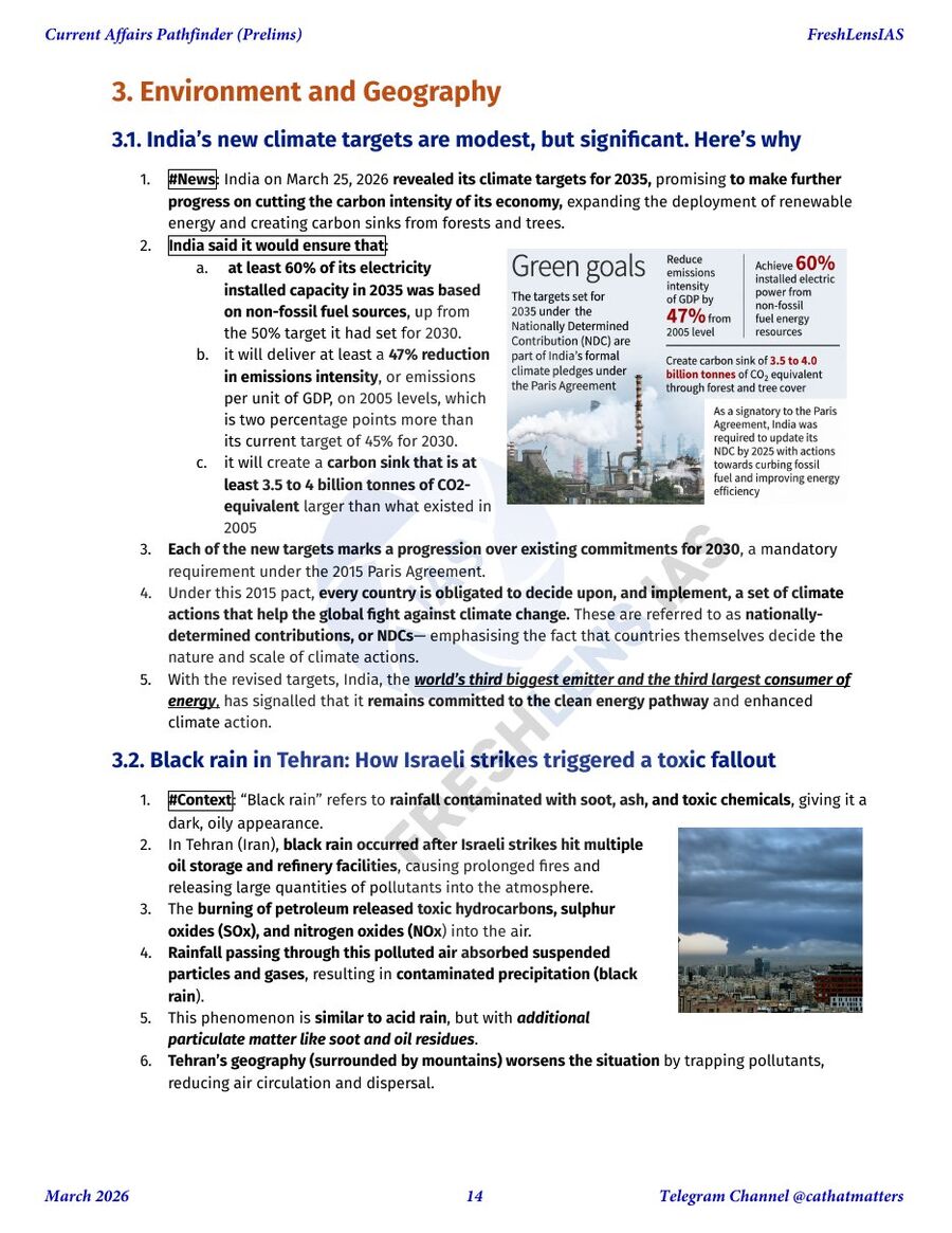 Environment and Geography page from the March 2026 Pathfinders