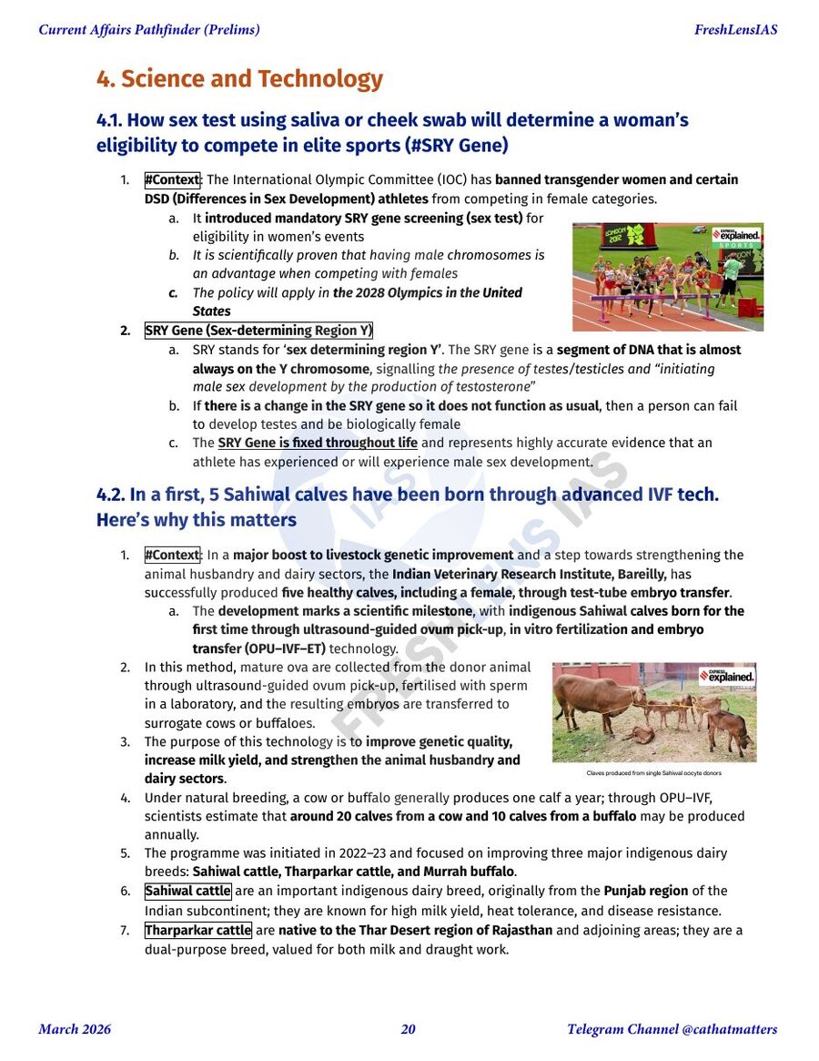 Science and Technology page from the March 2026 Pathfinders